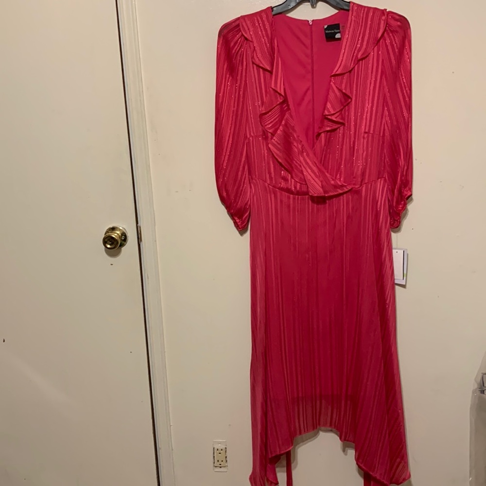 Madison Tara Pink Faux Wrap Dress